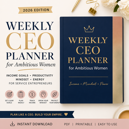 Weekly CEO Planner for Ambitious Women — 2026 Edition (Digital Download)