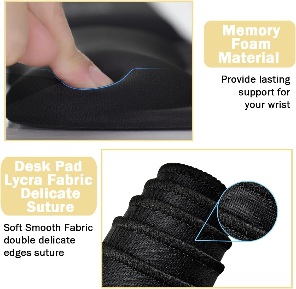 4-in-1 Keyboard Wrist Rest & Large Mouse Pad - Memory Foam Ergonomic Desk Mat