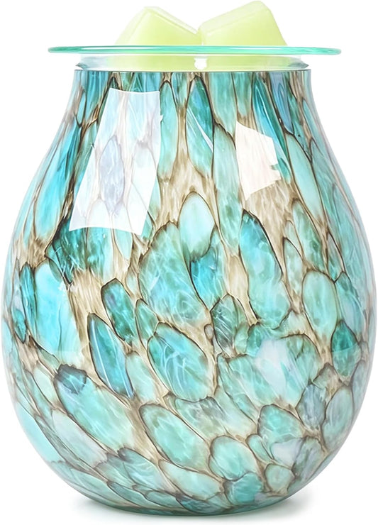 Wax Melt Warmer - Decorative Glass Fragrance Burner & Night Light