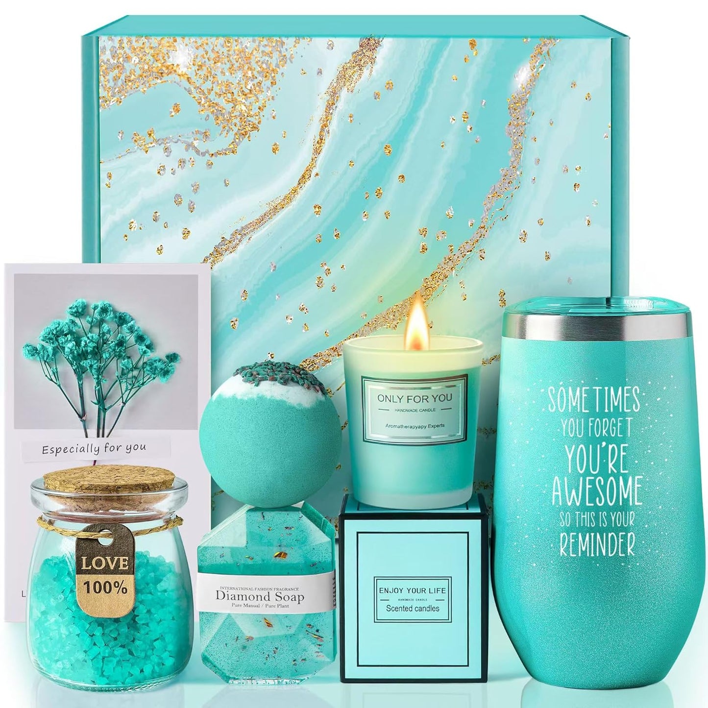 Gardenia Inspirational Self-Care Spa Gift Basket for Her