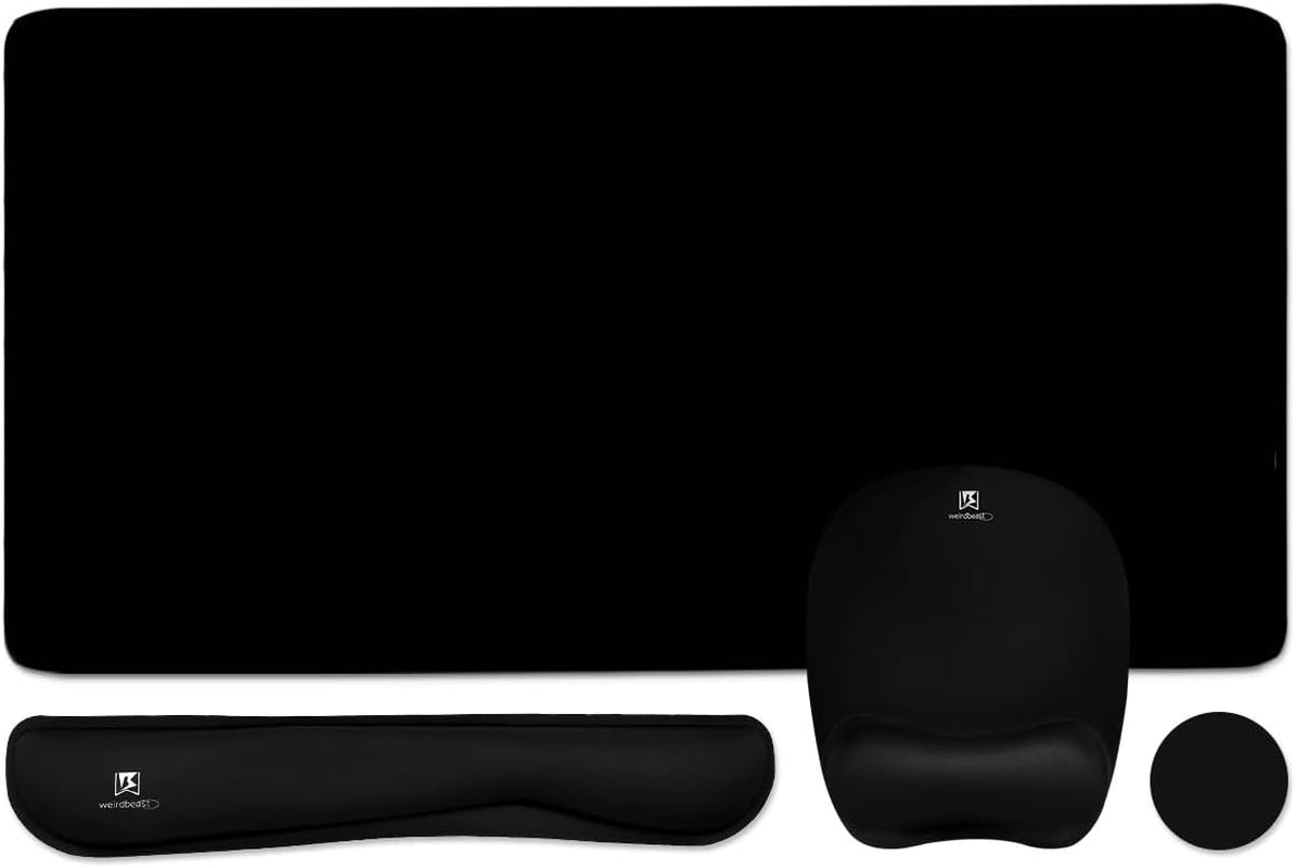 4-in-1 Keyboard Wrist Rest & Large Mouse Pad - Memory Foam Ergonomic Desk Mat
