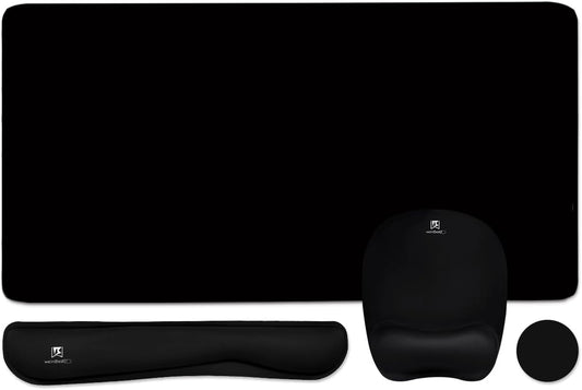 4-in-1 Keyboard Wrist Rest & Large Mouse Pad - Memory Foam Ergonomic Desk Mat